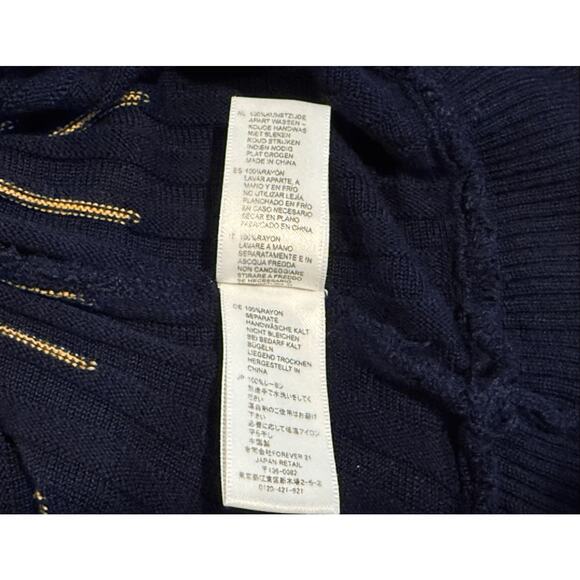 Forever 21 Color Blocked Sweater Top Size 3X Yellow Cream Navy - Picture 9 of 10